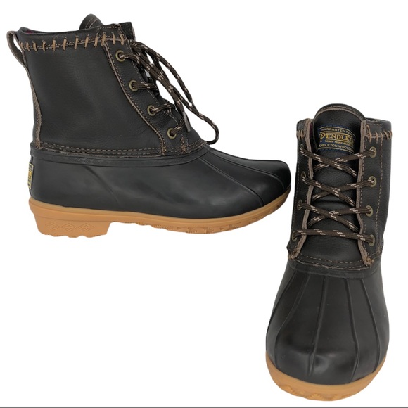 leather and rubber duck boots